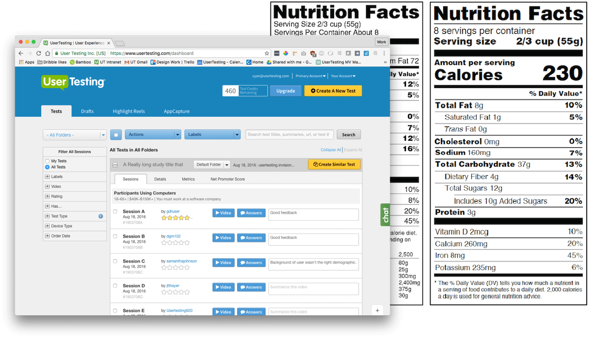 UserTesting as a cereal box